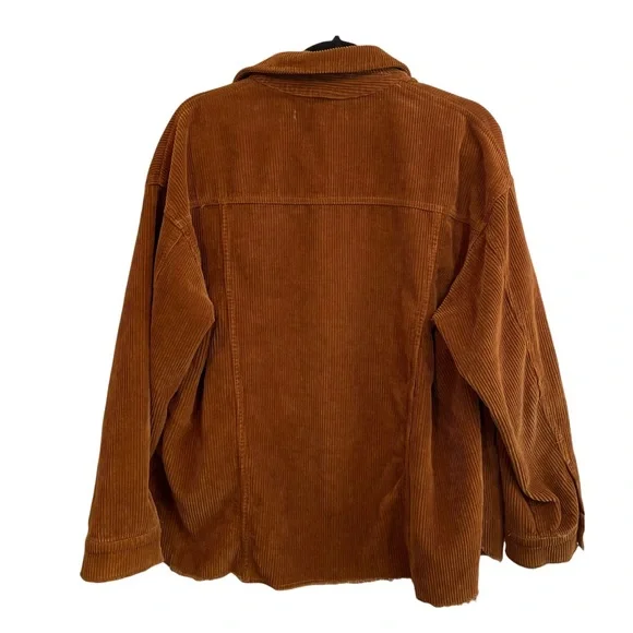 Forever 21 Corduroy Oversized Camel Brown Button Up Jacket - Picture 10 of 11